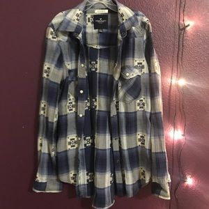 American Eagle flannel plaid button up